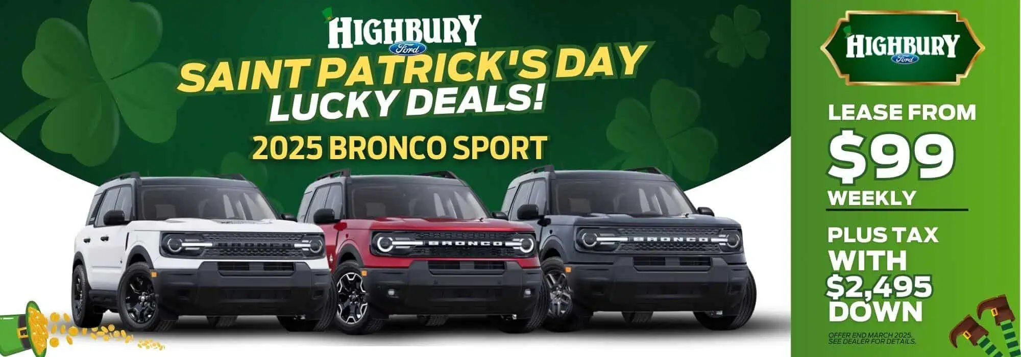 St. Patricks Day Desktop Slider - 2025 Bronco