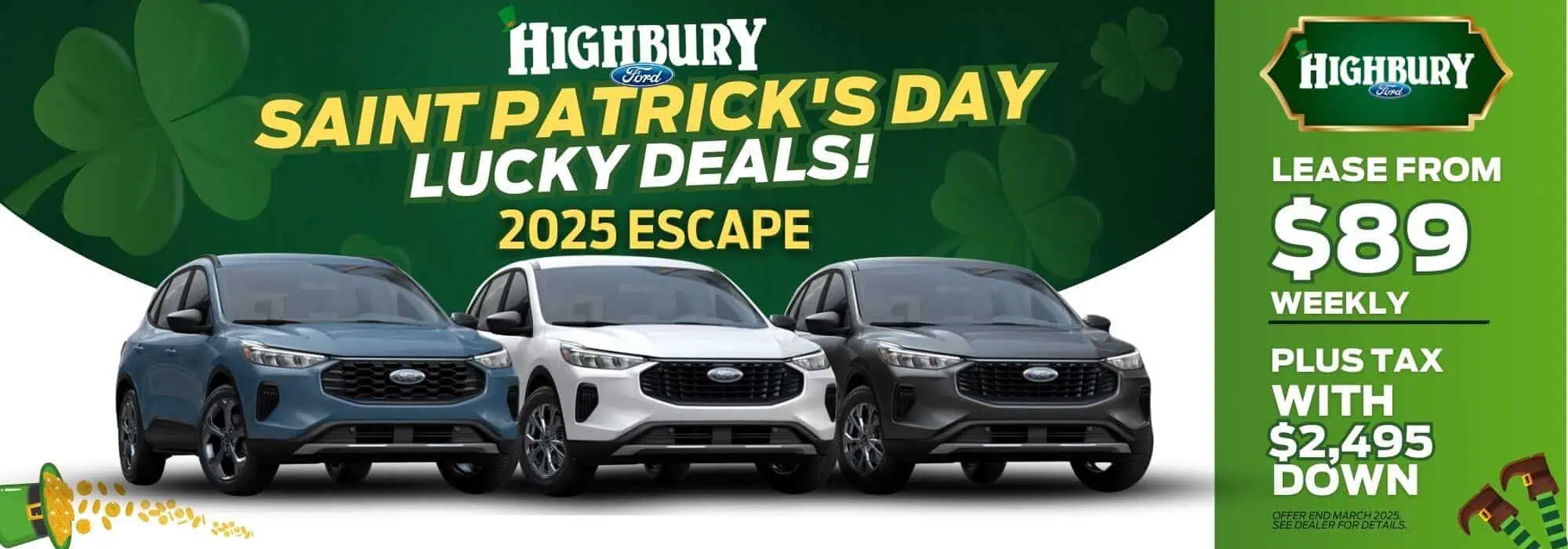 St. Patricks Day Desktop Slider - 2025 Escape